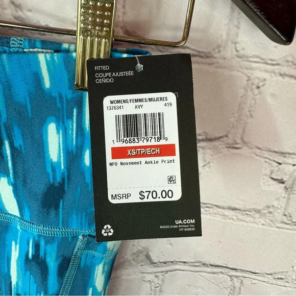 under armour fitted leggings MFO movement ankle length blueprint sz XS workout - Picture 2 of 9